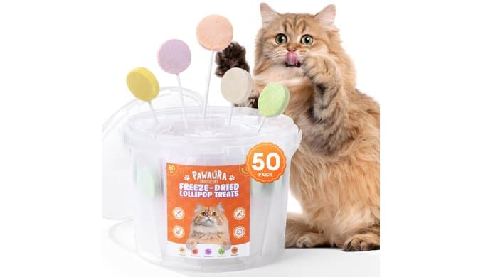 50 Pack Freeze Dried Lollipop Cat Treats (5 Flavors) thumbnail 1