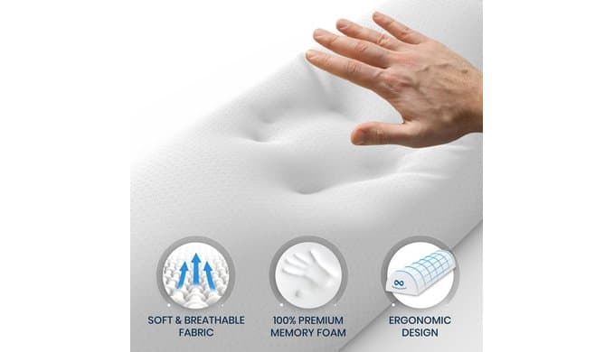 Everlasting Comfort Under Knee Pillow for Back Sleeping - Memory Foam Half Moon Leg Bolster Pillow for Back Pain, Thoracic Support thumbnail 5
