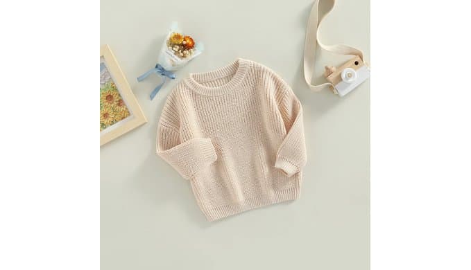Afunbaby Baby Girl Boy Knit Sweater Blouse Pullover Sweatshirt Warm Crewneck Long Sleeve Tops for Infant Toddler thumbnail 2