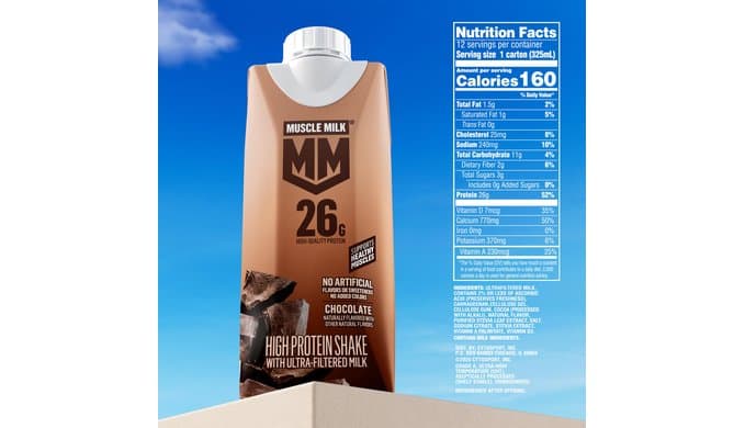 Muscle Milk High Protein Shake, Chocolate, 11 fl oz Cartons (12 Pack) thumbnail 2