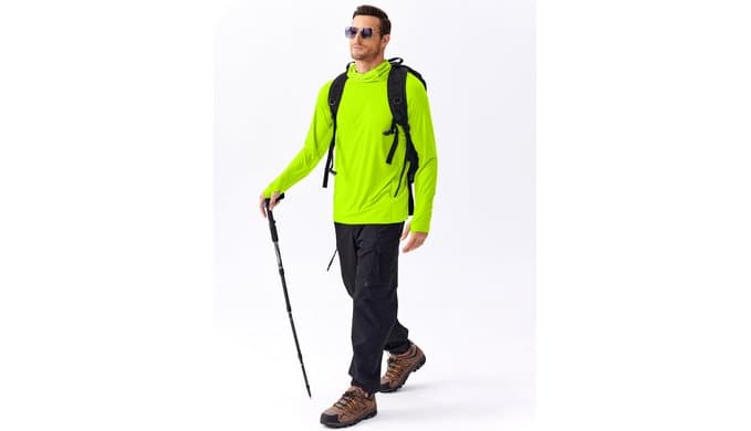 PINSPARK UPF 50+ Sun Hoodie Long Sleeve Fishing Shirts for Men with Mask thumbnail 2