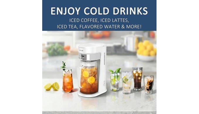 wirsh Iced Tea Maker with 3QT Pitcher, Iced Coffee Maker with Strength Control and Reusable Filter, Perfect For Iced Coffee, Latte, Tea, Lemonade, Flavored Water,White thumbnail 2