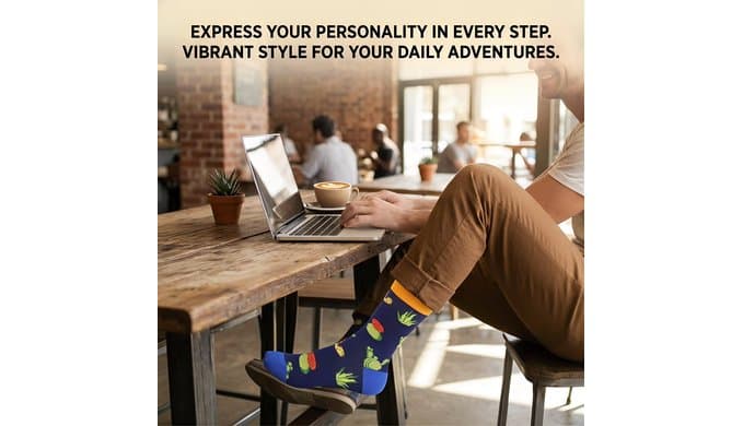 Funny Socks for Men, Crazy Colorful Novelty Fun Cotton Mens Dress Sock 8-12 thumbnail 3