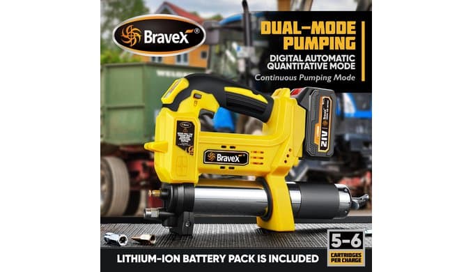 Bravex Cordless Grease Gun Compatible with Makita Battery, 12,000 PSI thumbnail 2