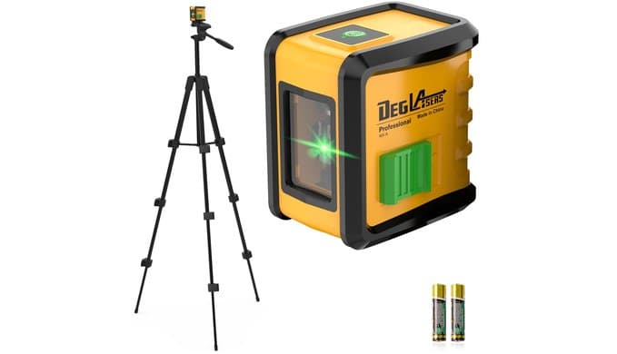 Self Leveling Laser Level with Tripod,DEGLASERS Green Cross Line Laser Level,Lazer Leveler Tool for Picture Hanging Construction Floor Tile Wall Home Renovation, Indoor Project, Battery Included thumbnail 1