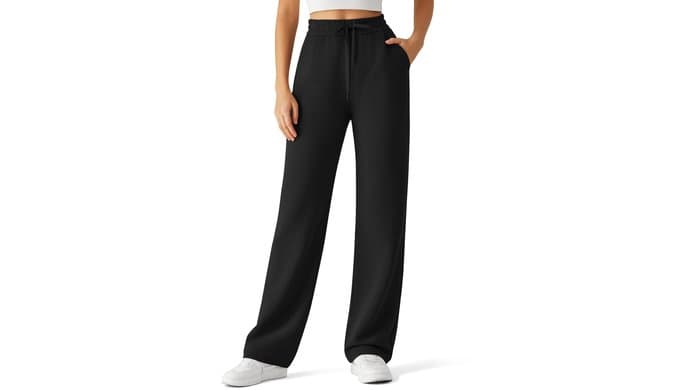 G4Free Waffle Wide Leg Casual Women's Sweatpants – Comfy Lounge Pants with Pockets