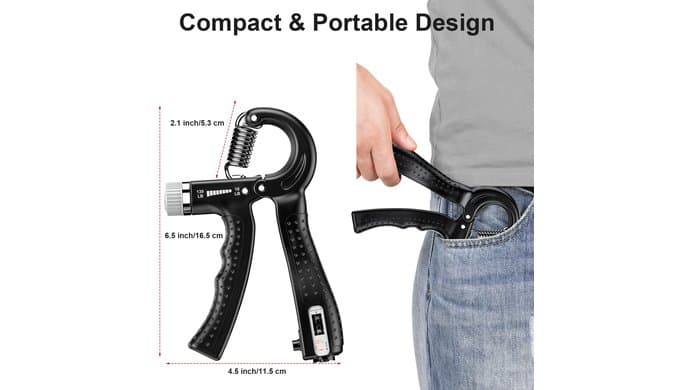 KDG Hand Grip Strengthener 2 Pack Adjustable Resistance 10-130 lbs Forearm Exerciser，Grip Strength Trainer for Muscle Building and Injury Recovery for Athletes thumbnail 5