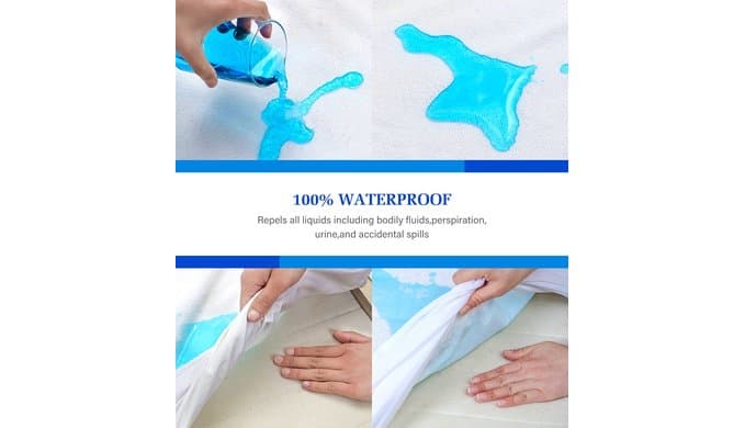 Twin Mattress Protector Waterproof Deep Pocket Fitted Mattress Cover thumbnail 5