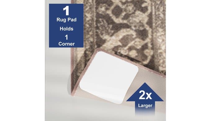 Home Techpro 12 PCS Rug Tape, Gripper for Rug for Hardwood Floors, Double Sided Reusable Under Rug Carpet Tape Stickers, Rug Anti Slip Grips for Area Rugs, Non Slip Rug Pads thumbnail 4