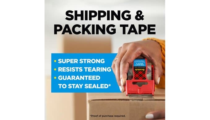 Scotch Heavy Duty Packing Tape, 1.88 in x 800 in, 6 Rolls thumbnail 2
