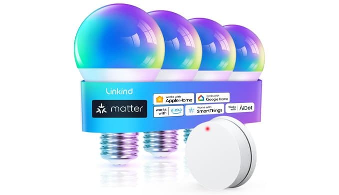 Linkind Matter Smart Light Bulbs, Work with Apple Home, Alexa, Siri, Google thumbnail 1