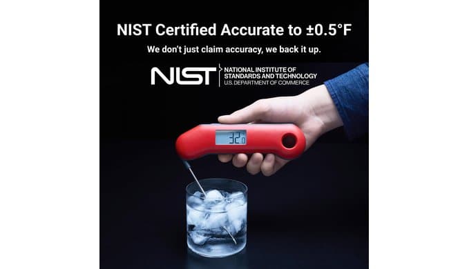 ThermoMaven Professional Digital Meat Thermometer, Ultra Fast 0.5 Sec Instant Read, NIST Certified Accurate to ±0.5°F, IP67 Waterproof, Backlit & Auto-Rotating Display, Auto Wake/Sleep, Dark Red&Gray thumbnail 3