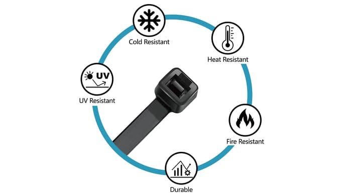 Zip Ties Assorted Sizes(4”+6”+8”+12”), 400 Pack, Black Cable Ties, UV Resistant Wire Ties by ANOSON thumbnail 5