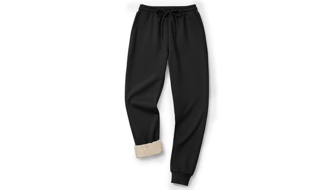 Mens Fleece Lined Sweatpants - Thick Winter Thermal Warm Joggers Pants thumbnail 1