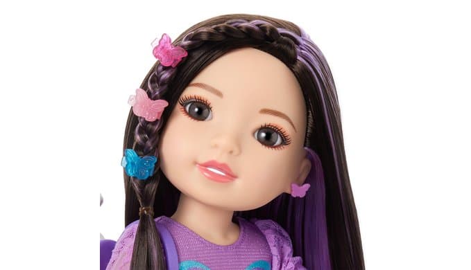 American Girl, AG Sisters Francie Doll, with Brown Eyes, Long Dark-Brown Hair with Purple Highlights, 14.5", Ages 4+ (Amazon Exclusive) thumbnail 4