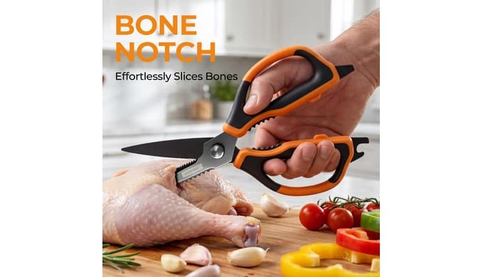 ANSHEE All Purpose Kitchen Scissors & Food Shears, Stainless Steel thumbnail 4