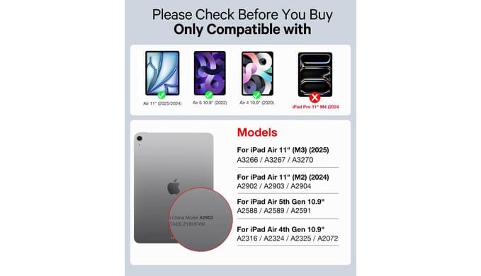 CHESONA for iPad Air 11 Inch (M4/M3/M2)&Air 4th/5th Case with Keyboard thumbnail 2