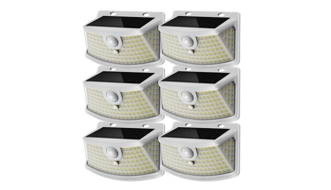 Aootek Solar Motion Sensor Lights Outdoor 120 LEDs, White, 6 Pack