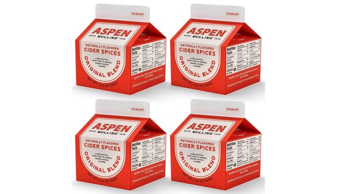 Aspen Mulling Cider Spices Original Blend. Cinnamon, Nutmeg, & Clove. Holiday Mulling Spice Mix for Spiced Cider, Mulled Red Wine, & Festive Winter Beverage Mix. 5.65 oz. (Pack of 4)