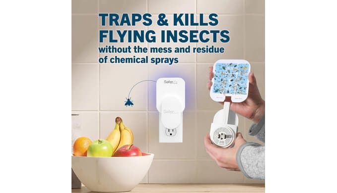 Safer Home Flying Insect Trap, Plug-in Fruit Fly Trap for Indoors, 2-Pack thumbnail 2