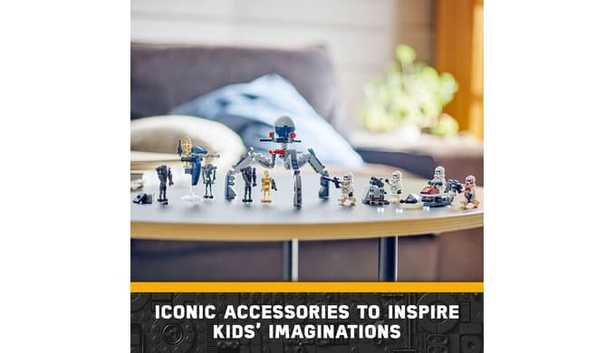 LEGO Star Wars Clone Trooper & Battle Droid Battle Pack Set for Kids, Buildable Toy Speeder Bike Vehicle, Tri-Droid and Defensive Post, Collectible, Gift for Boys and Girls Aged 7 and Up, 75372 thumbnail 5