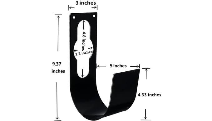 Garden Hose Hanger Wall Mount Heavy Duty Hose Holder Hook for 150ft 100ft 75ft 50ft Expandable Hose (Large, Black) thumbnail 3