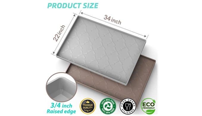 Waterproof Under Sink Mat 34" x 22", Silicone Mat Kitchen liner thumbnail 3