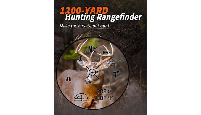 WOSPORTS Hunting Rangefinder, 1200/1500 Yards Bow Hunting/Scan/Speed Modes thumbnail 3