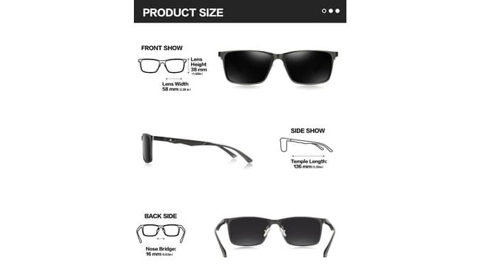 Mens Polarized Metal Sunglasses: 0.8 oz & UV Protection Sun Glasses thumbnail 3
