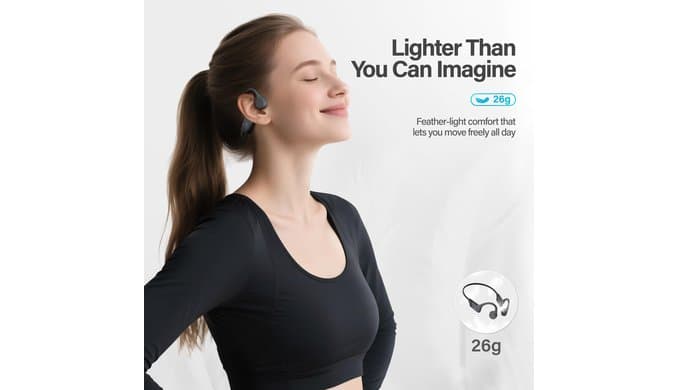 New Bone Conduction Headphones, Open Ear Sports Headphones, 12H Playtime thumbnail 2