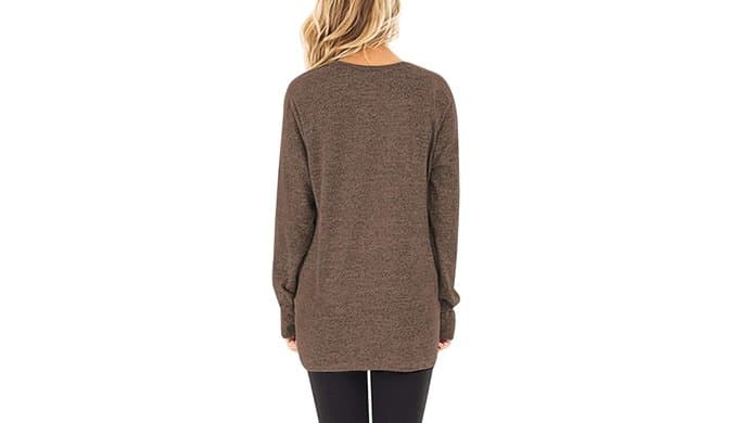 Jescakoo Tunic Tops to Wear with Leggings Long Sleeve V Neck T Shirts Fall Outfits 2026 Casual Loose Fit S-3XL thumbnail 3