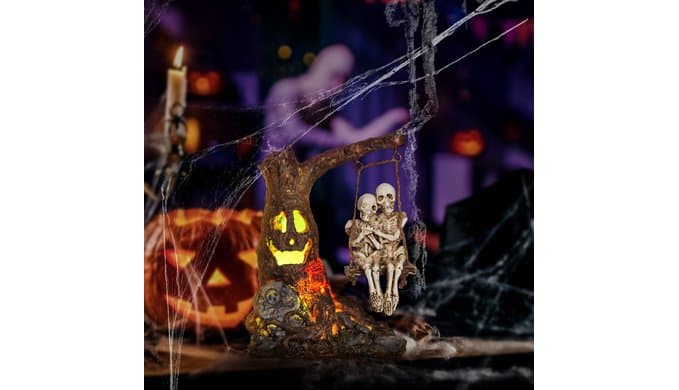 Halloween Skull Statue with Spooky LED Light for Home Indoor Decorations thumbnail 4