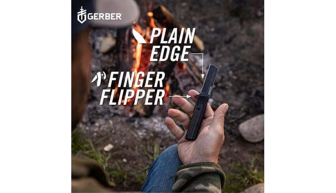Gerber Quadrant EDC Folding Pocket Knife w/Clip, Plain Edge, Black Bamboo thumbnail 5