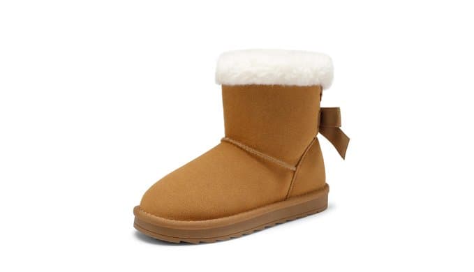DREAM PAIRS Toddler Girls Winter Ankle Bow Boots thumbnail 1