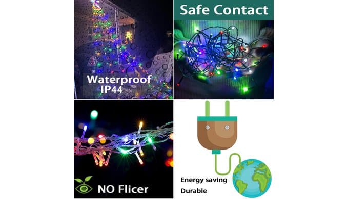 Outdoor Christmas Decorations 12.6 FT Waterfall Christmas Lights thumbnail 5