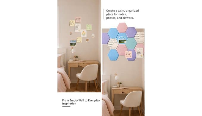 Hexagon Cork Board Tiles for Office Walls Decor 10 Pack 11.81" X 10.24" thumbnail 4