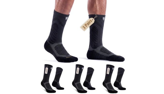 Mens Compression Socks Size 9-12, Thick Cushioned Cotton for Basketball thumbnail 1