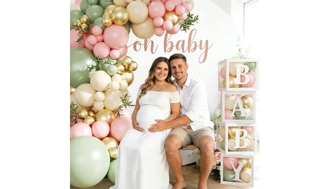 CROSSFINGERS Pink and Green Baby Shower Decorations for Girls thumbnail 3