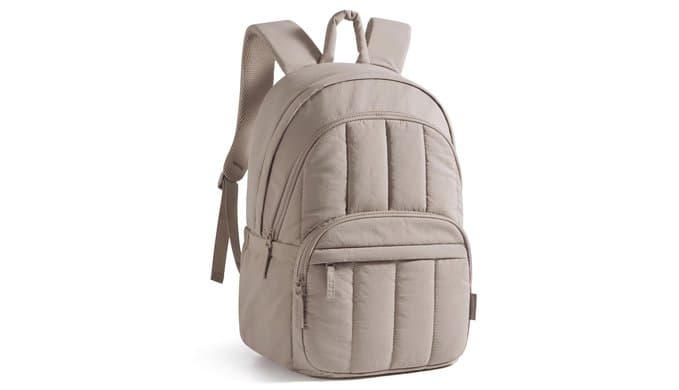 BAGSMART College Laptop Backpack,Cute Travel Backpack for Women,Quilted Computer Bookbag thumbnail 1