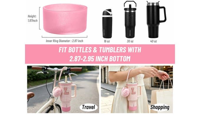 DLOCCOLD Monogrammed Gifts for Women,Initial 40 Oz Tumbler with Handle Lid Insulated Travel Cup, Personalized Birthday Gifts Tumbler for Women with Straw Valentines Christmas Xmas Present Gifts-L thumbnail 3