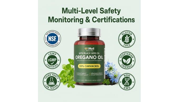 Oil of Oregano with Black Seed Oil, 55% Carvacrol, 120 Softgels thumbnail 3
