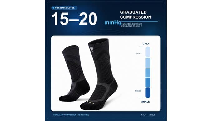 Mens Compression Socks Size 9-12, Thick Cushioned Cotton for Basketball thumbnail 3