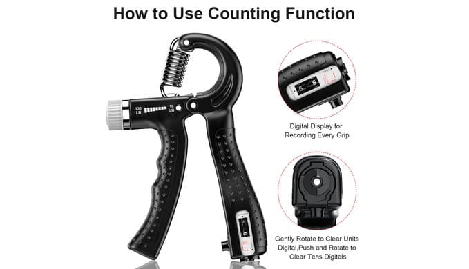 KDG Hand Grip Strengthener 2 Pack Adjustable Resistance 10-130 lbs Forearm Exerciser，Grip Strength Trainer for Muscle Building and Injury Recovery for Athletes thumbnail 4