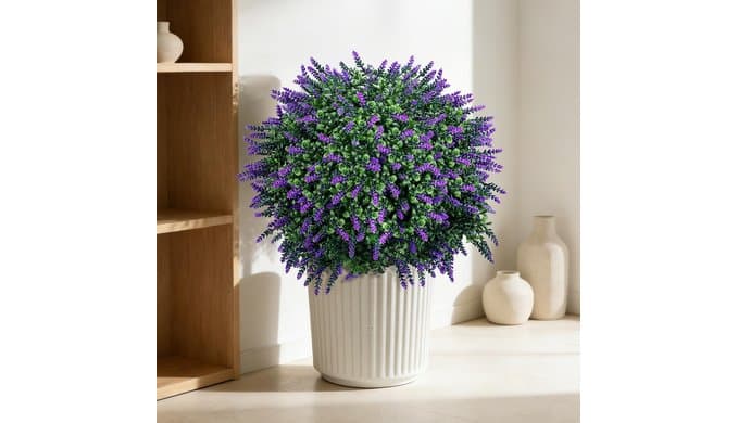 27"Faux outdoor plants Lavender 2 Set of Topiary Fake Artificial Bushes thumbnail 5