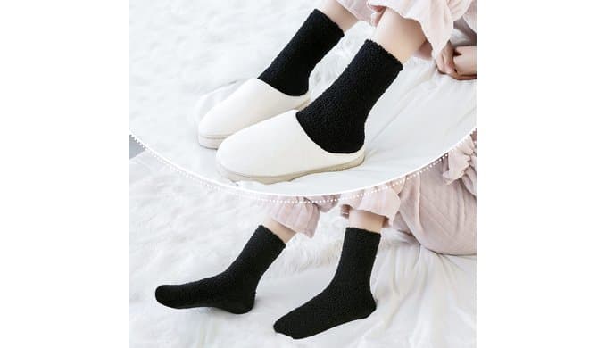 Womens Fuzzy Socks Cozy Fluffy Winter Warm Slipper Socks Microfiber Soft Home Sleeping Socks thumbnail 2