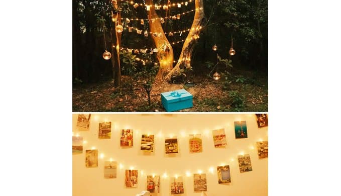 litogo 100LED 33Ft Photo Clip String Lights, 60 Clear Clips & 20 Hooks thumbnail 4