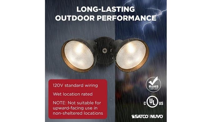 Nuvo SF77/495, 2-Light Outdoor Flood Light, Security Light, Bronze thumbnail 4