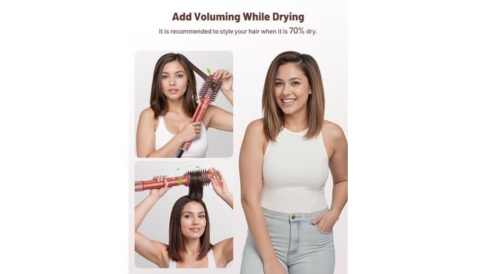 HITTIONA High-Speed Hair Dryer Brush - Hot Air Styler Multi Hair Styler thumbnail 4