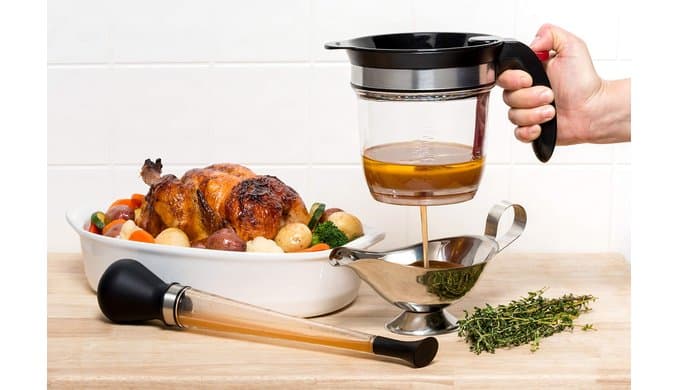 Cuisipro Fat Separator with Bottom Release, Plastic, 4 Cup Strainer with Handle, Grease Strainer Dishwasher Safe, Oil Separator for Kitchen thumbnail 2