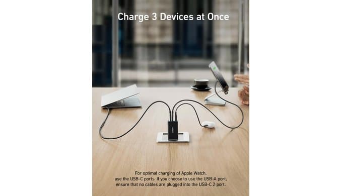 Anker Charger, 65W 3-Port Fast Compact Foldable USB C Charger Block for MacBook Pro/Air, iPad Pro, Galaxy S20, Dell XPS 13, Note 20/10+, iPhone 17 Series, Steam Deck, and More thumbnail 3